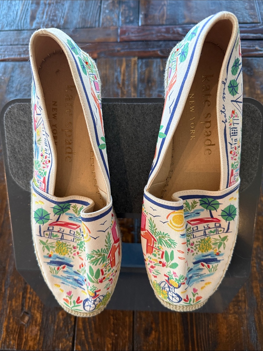 kate spade multicolor scenic canvas espadrilles